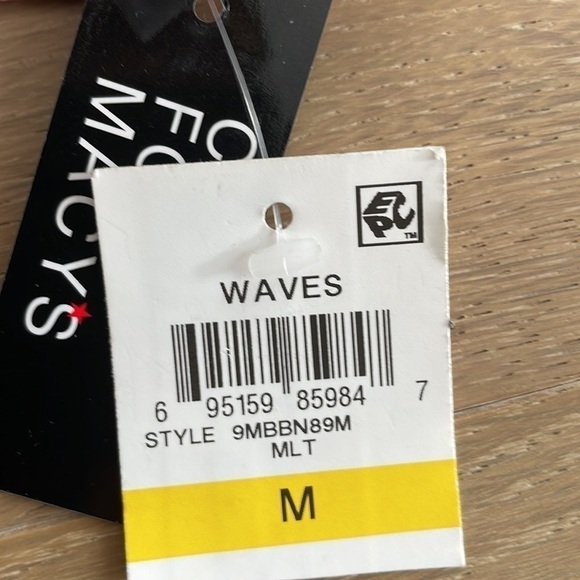 NWT Bar III MULTI Waves Printed Strappy Bralette Bikini Swim Top - Picture 5 of 5